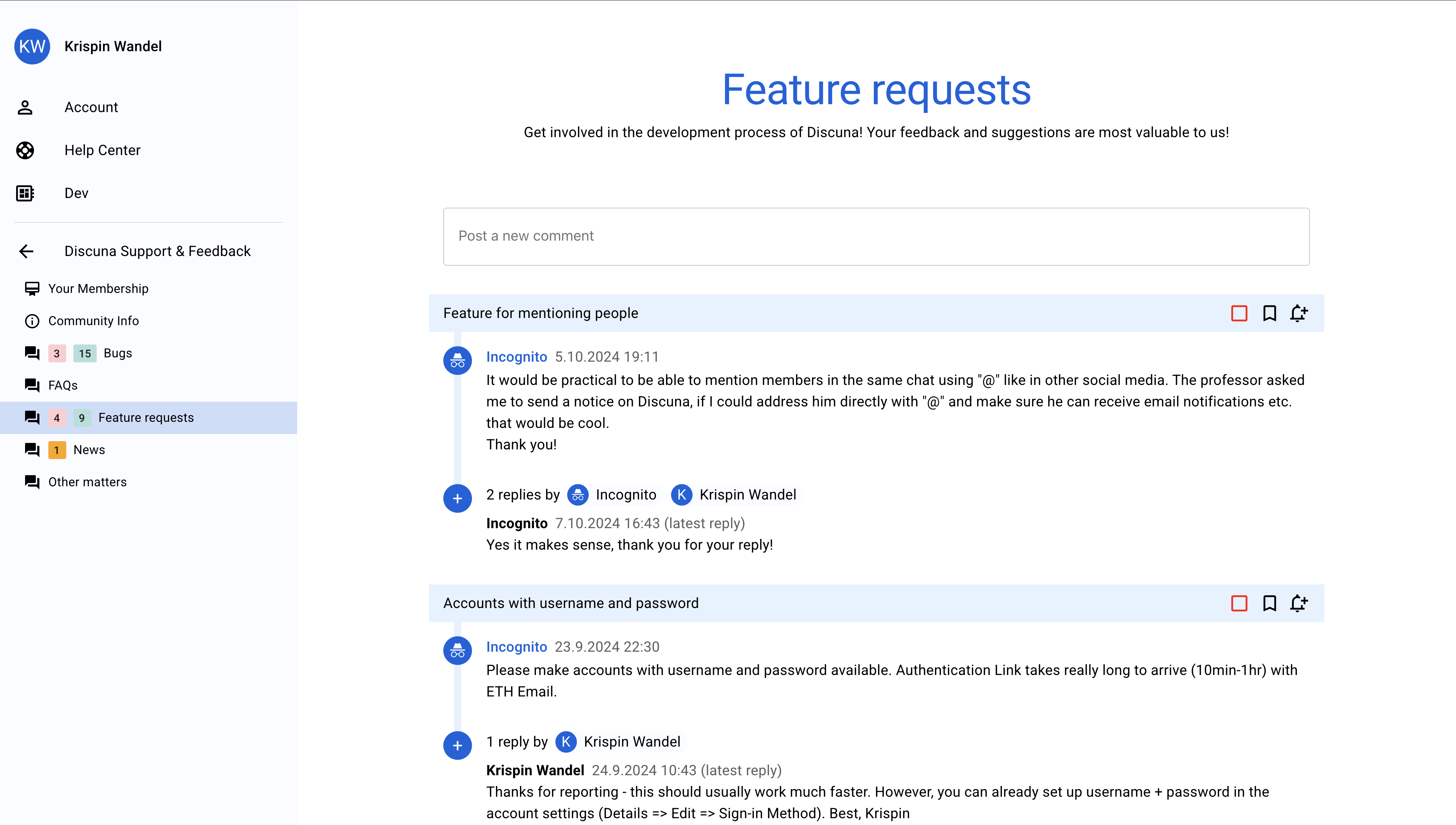 Discuna Text Channel Screenshot